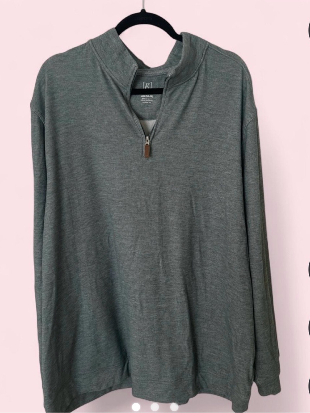 George Men's Zip-Neck Sweater in Heather Gray